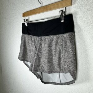 Lululemon Speed Up Mid-Rise Lined Short 4" Heather Lux Multi black/Graphite Grey